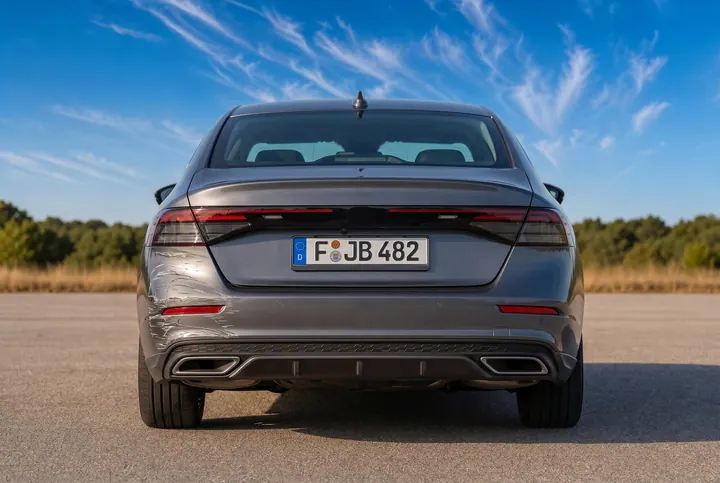 Heck eines Autos mit Kennzeichen